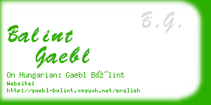 balint gaebl business card
